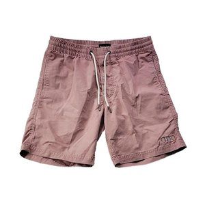 Barney Cools Muted Red Chino Short Elastic Waist Men's 30 Stretch Cotton 7" Ins